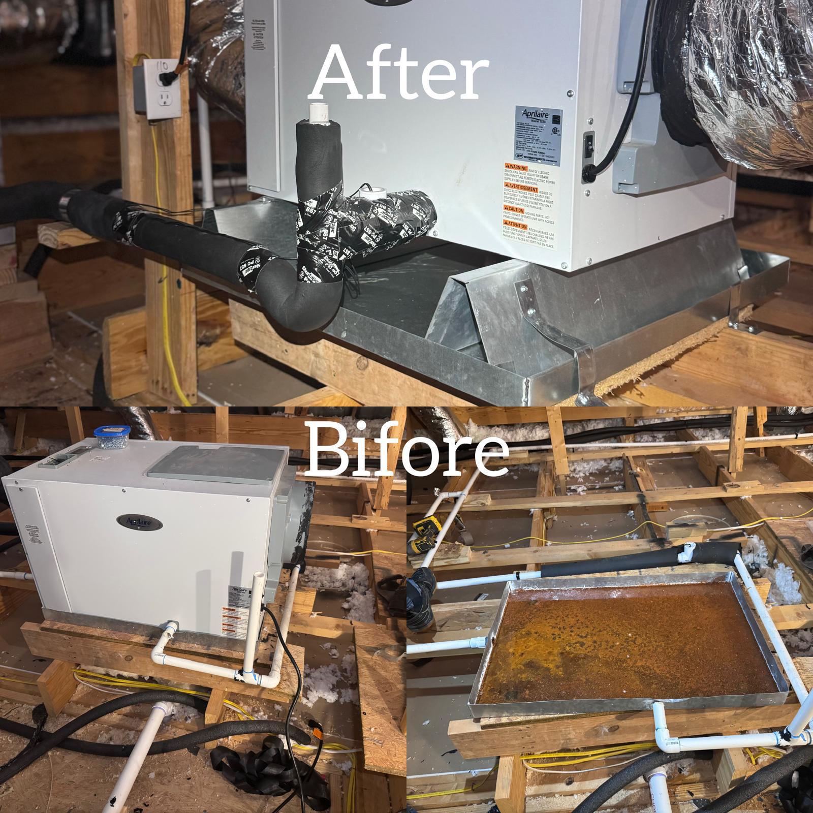 Attic Units - hvac installation before after